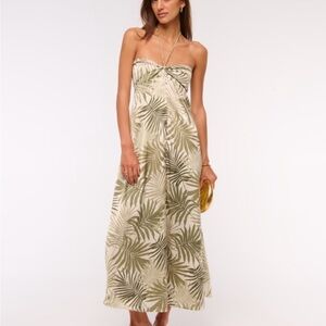 Abercrombie & Fitch Green Leaf Strapless Dress